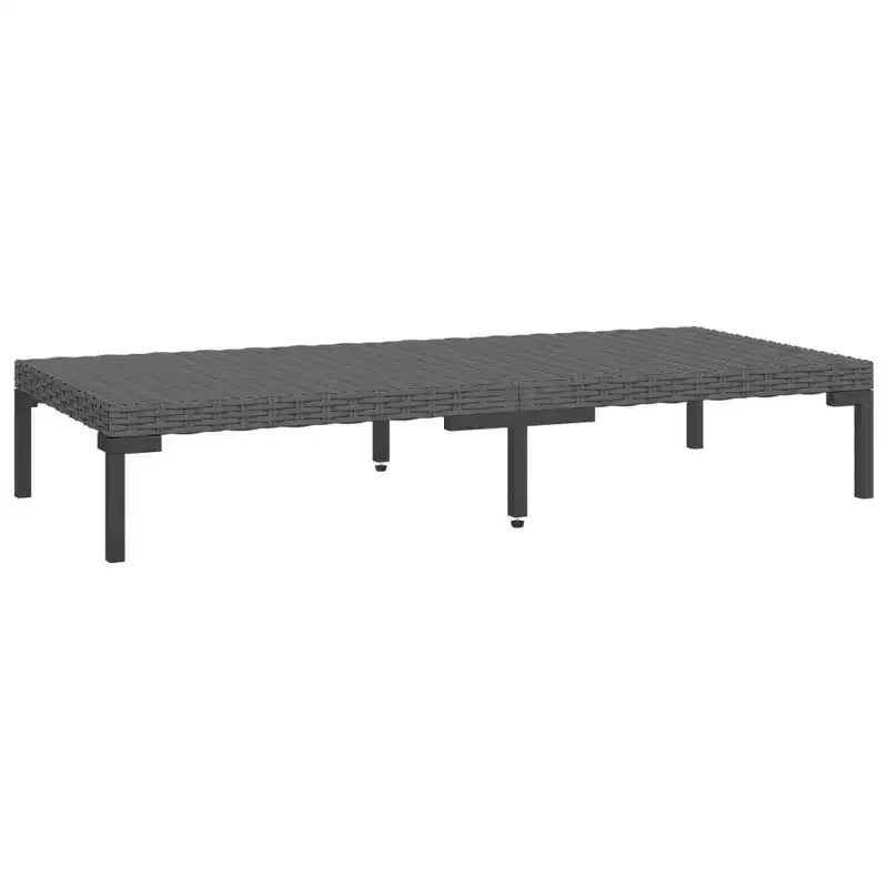 vidaXL Salon de jardin modulaire avec table, Résine tressée, Gris foncé