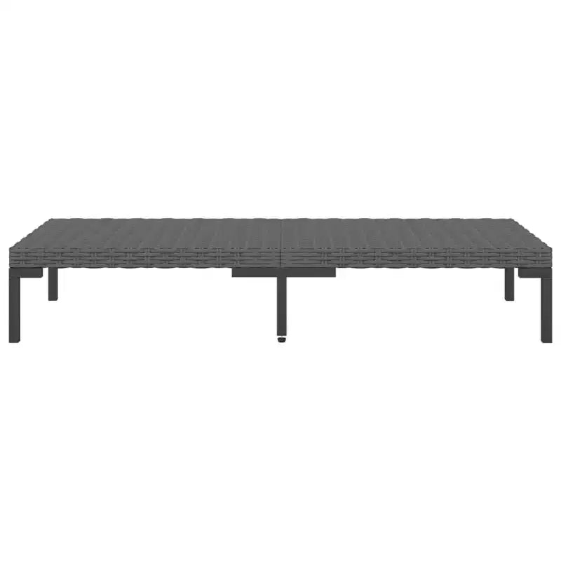 vidaXL Salon de jardin modulaire avec table, Résine tressée, Gris foncé