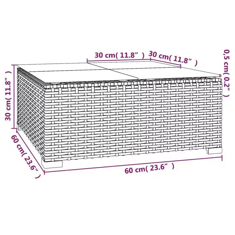 vidaXL Mobilier de jardin marron - Coussins verts - 4 places avec table