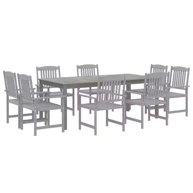 vidaXL Ensemble de salle à manger d'extérieur Table et chaises en bois d'acacia massif gris
