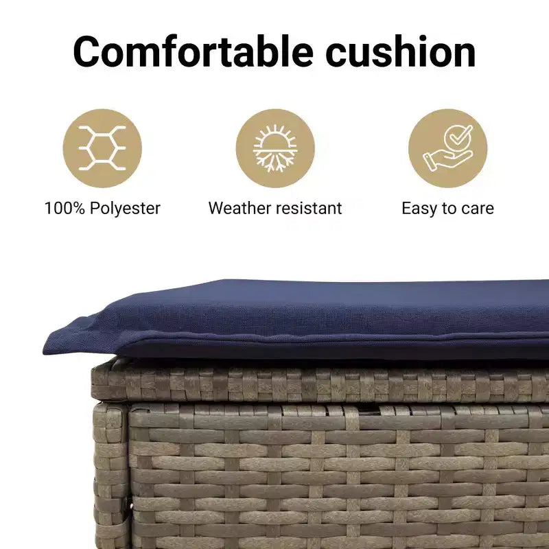 vidaXL Salon de jardin avec coussins en résine tressée gris
