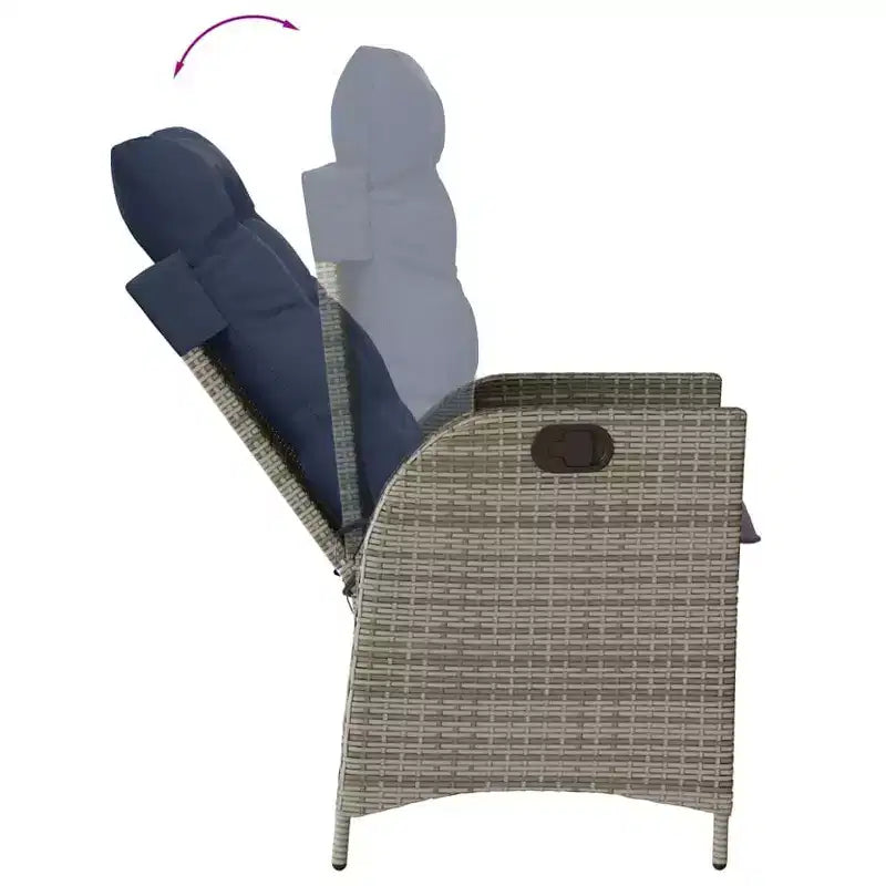 vidaXL Salon de jardin avec coussins en résine tressée gris