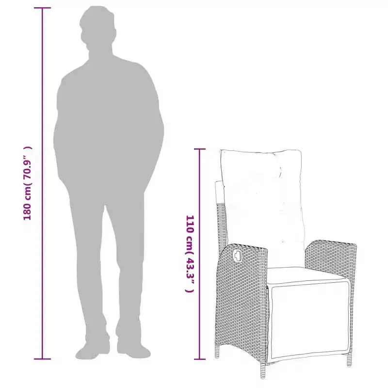 vidaXL Ensemble de salle à manger d'extérieur 7 pcs avec coussins résine tressée gris