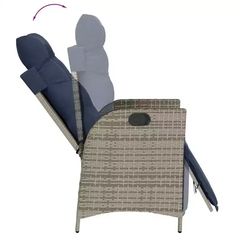 vidaXL Ensemble de salle à manger d'extérieur 7 pcs avec coussins résine tressée gris