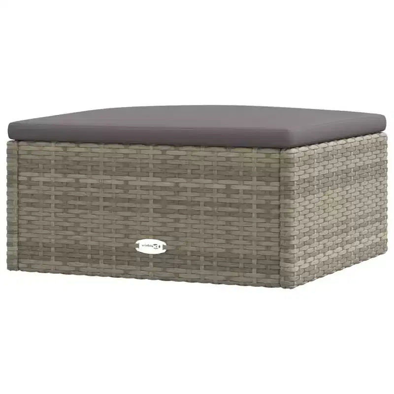 vidaXL - Ensemble de mobilier de jardin 7 pièces - Canapé modulable d'angle en résine tressée grise avec coussins - Salon de jardin modulable - Sièges réglables