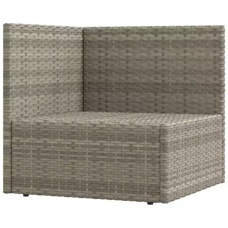 vidaXL - Ensemble de mobilier de jardin 7 pièces - Canapé modulable d'angle en résine tressée grise avec coussins - Salon de jardin modulable - Sièges réglables