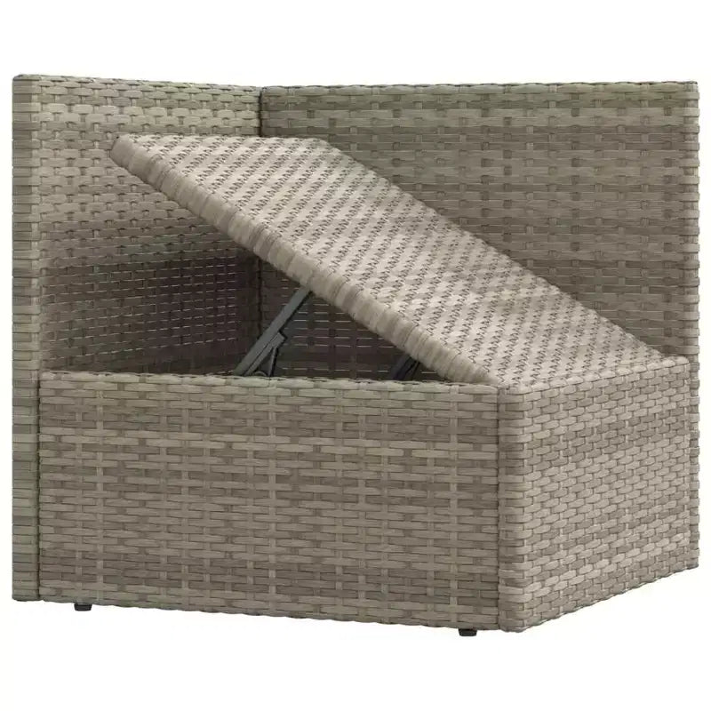 vidaXL - Ensemble de mobilier de jardin 7 pièces - Canapé modulable d'angle en résine tressée grise avec coussins - Salon de jardin modulable - Sièges réglables