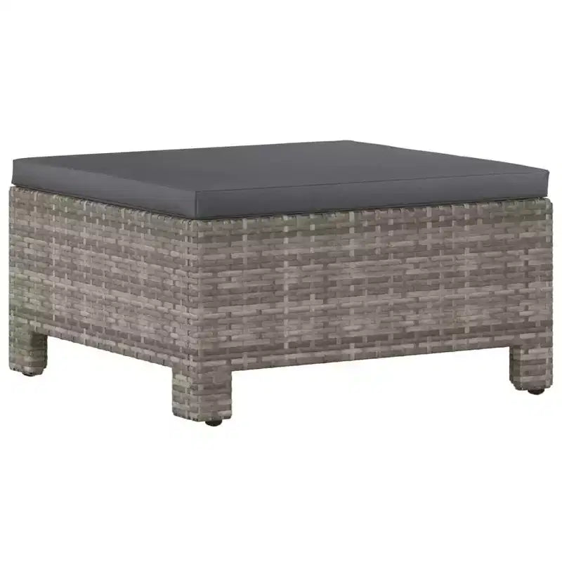 vidaXL Salon de jardin Fauteuil et canapé avec coussins Résine tressée gris