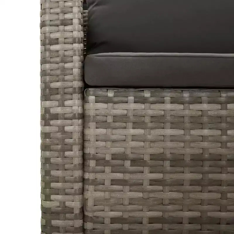 vidaXL Salon de jardin Fauteuil et canapé avec coussins Résine tressée gris