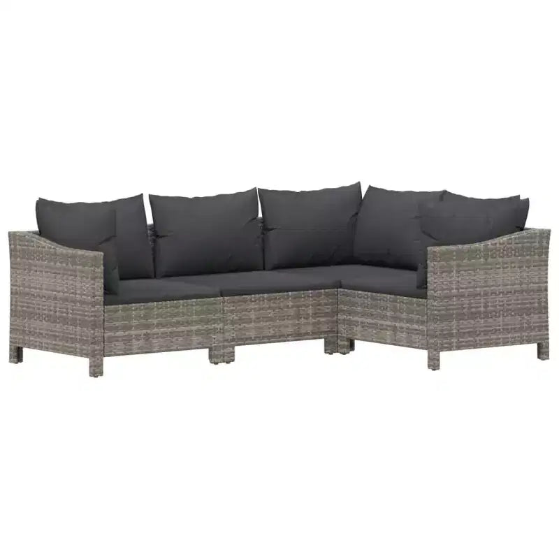 vidaXL Salon de jardin 6 pièces avec coussins en résine tressée gris