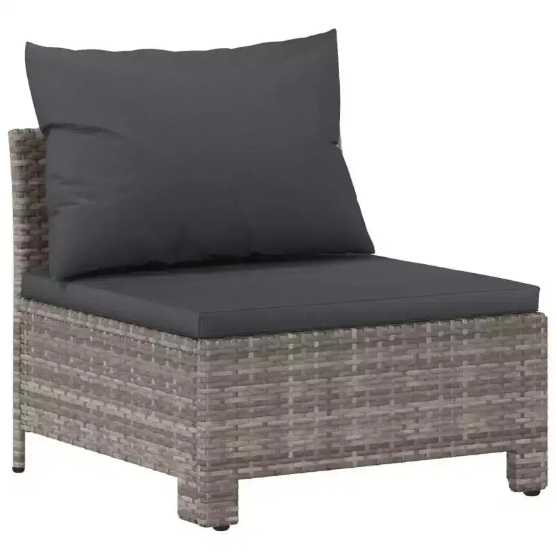 vidaXL Salon de jardin 6 pièces avec coussins en résine tressée gris
