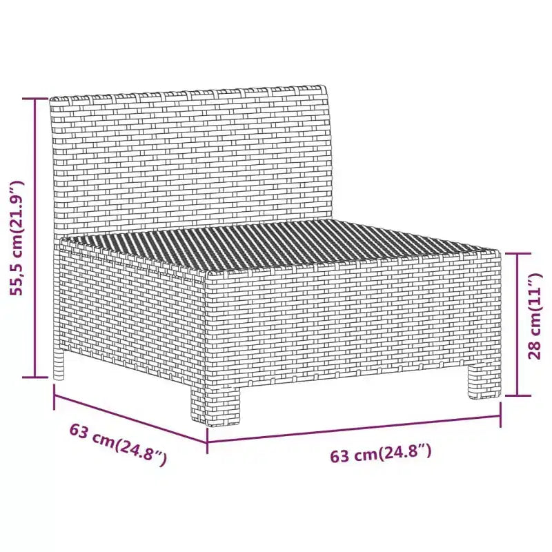 vidaXL Salon de jardin 6 pièces avec coussins en résine tressée gris