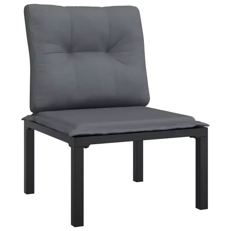 vidaXL Ensemble de salon de jardin Canapé pour pelouse de jardin en polyrotin noir et gris