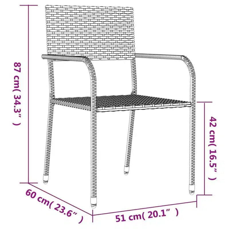 vidaXL Ensemble repas de jardin noir en résine tressée, acier et verre trempé - Longueur de table 160 cm - 4 articles