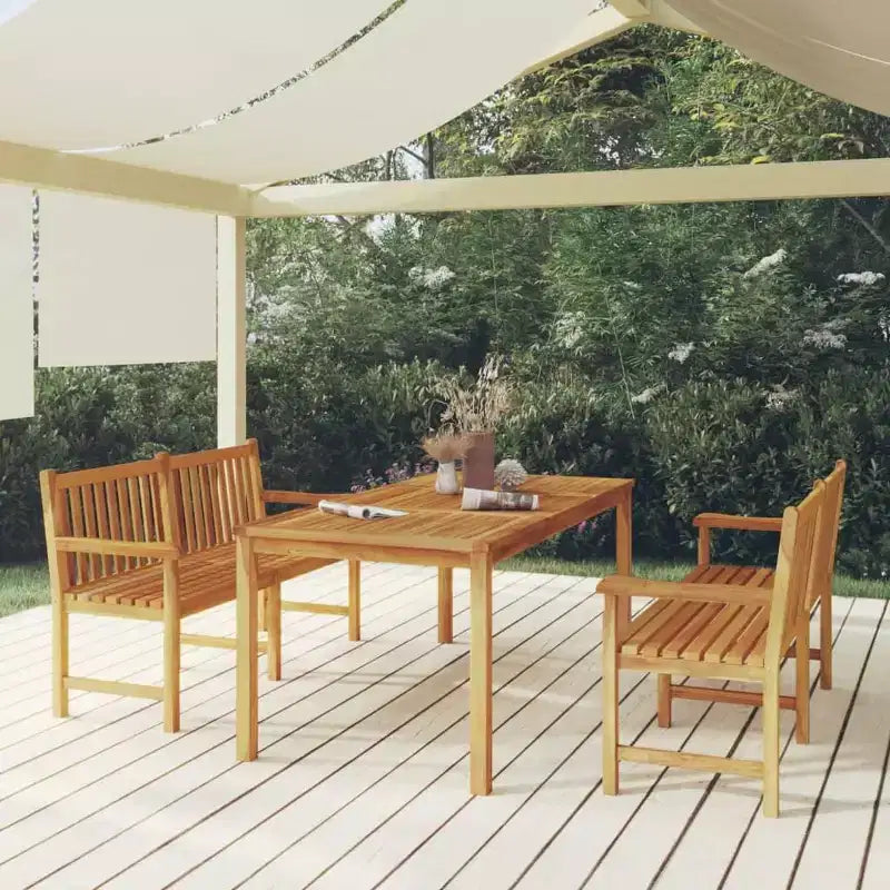 vidaXL Ensemble repas de jardin Teck naturel Bois de teck massif Grand Durable