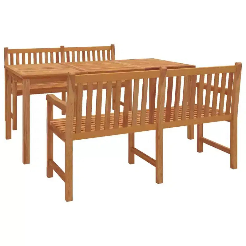 vidaXL Ensemble repas de jardin Teck naturel Bois de teck massif Grand Durable
