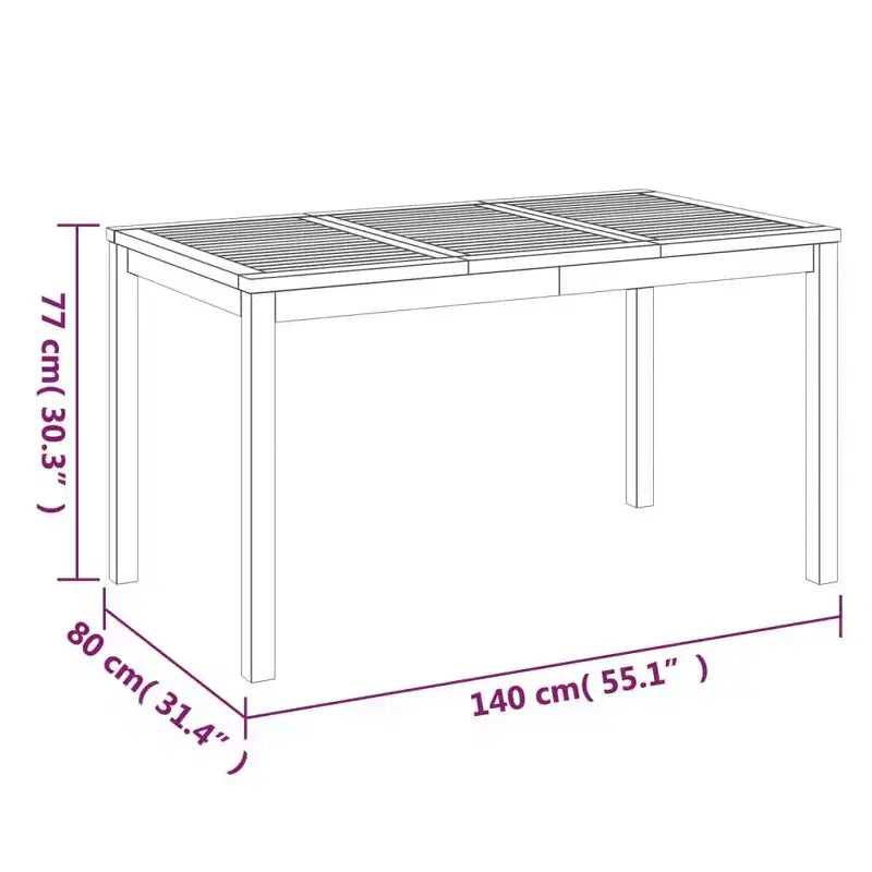 vidaXL Ensemble repas de jardin teck bois dur finement poncé Medium