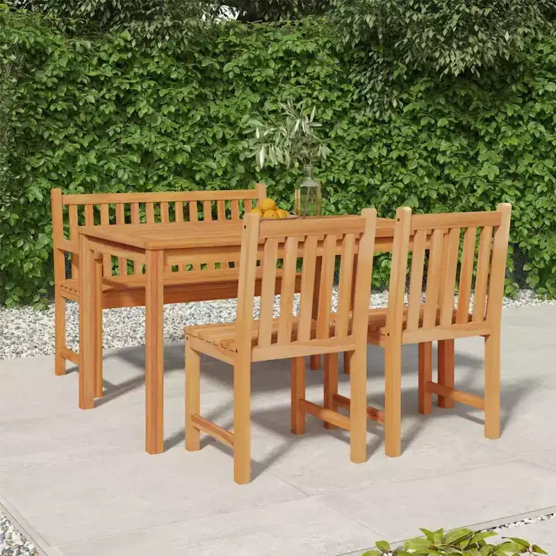 vidaXL Ensemble repas de jardin teck bois dur finement poncé Medium