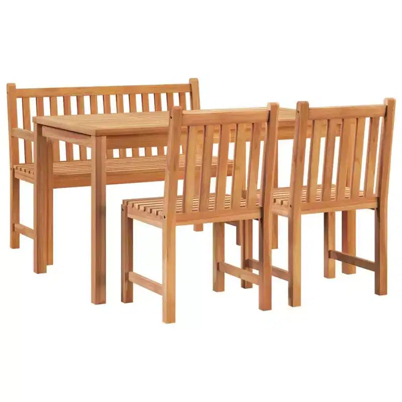 vidaXL Ensemble repas de jardin teck bois dur finement poncé Medium