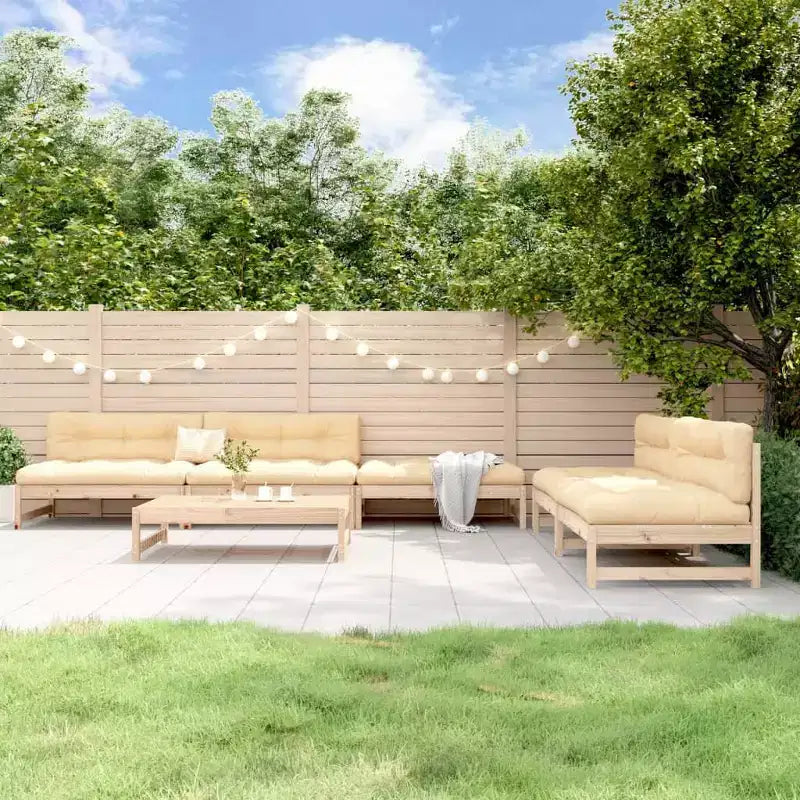 vidaXL Salon de jardin 6 pièces - Bois de pin massif - Design modulaire pour jardin, terrasse, balcon