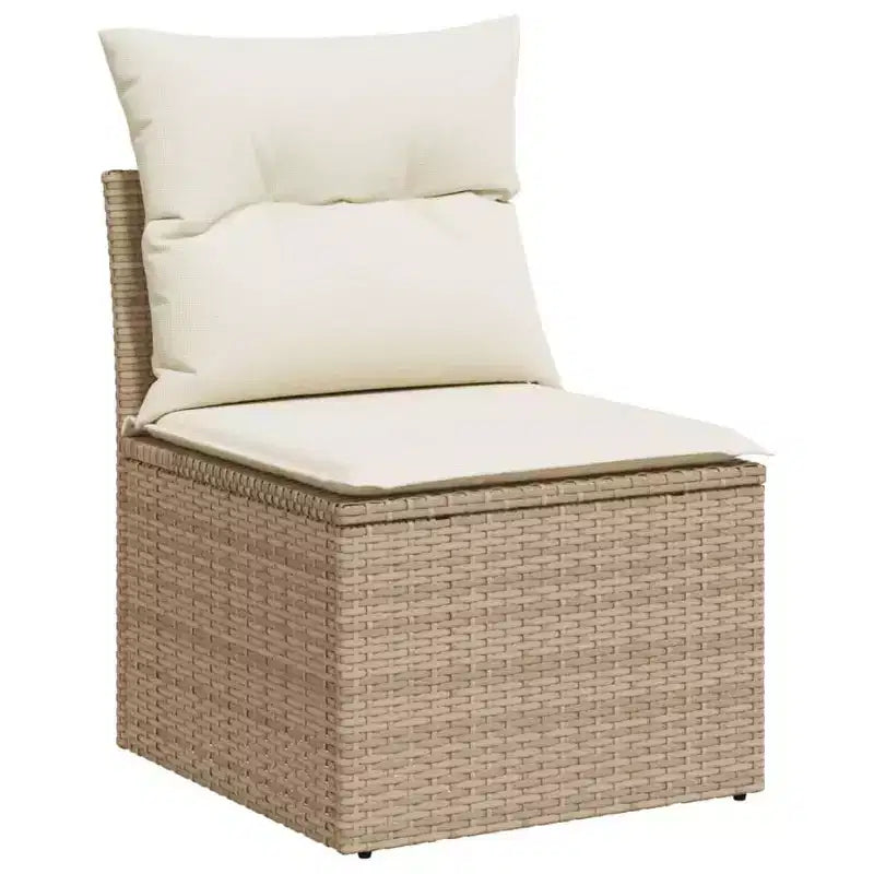 vidaXL Salon de jardin en rotin PE beige l:250 cm résistant aux UV