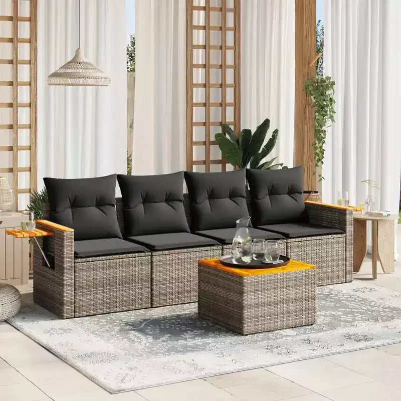 vidaXL Salon de jardin gris