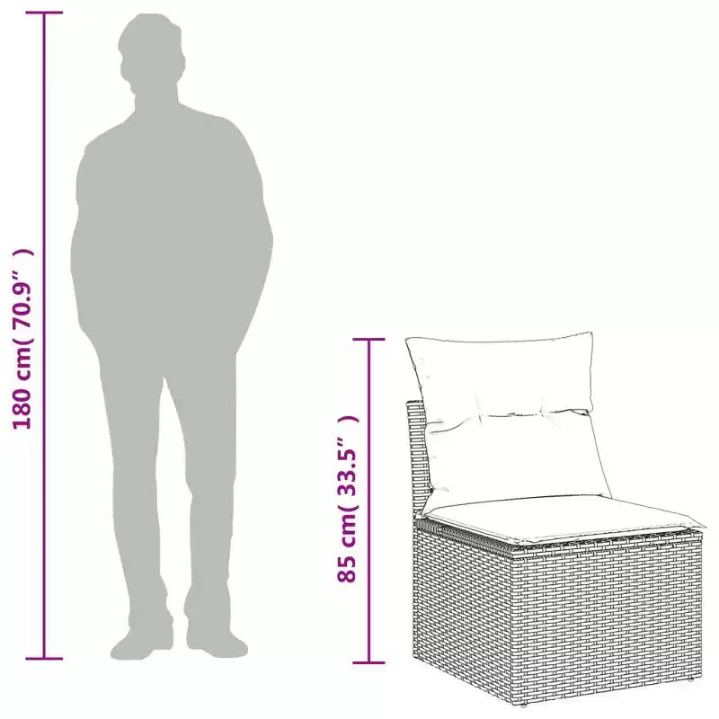 vidaXL Ensemble de canapés de jardin 6 pièces avec coussins Résine tressée noire