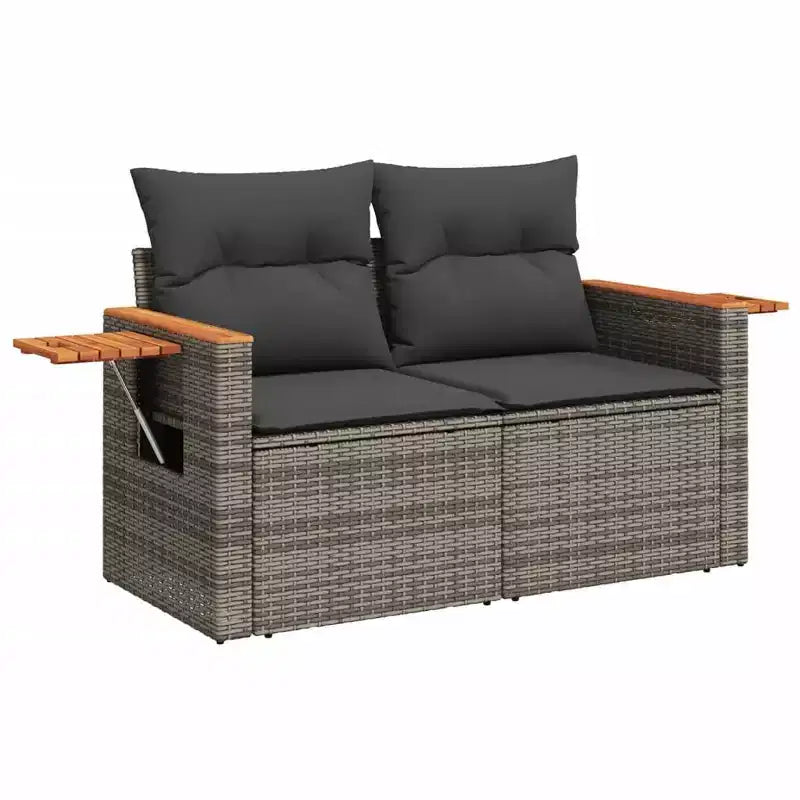 vidaXL Salon de jardin gris, gris foncé