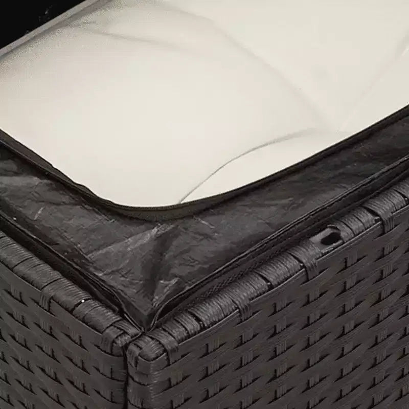 vidaXL Salon de jardin noir résine tressée 234 cm de large