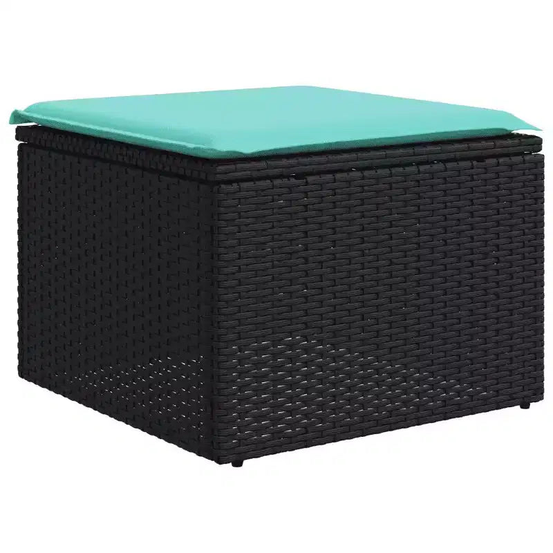 vidaXL Salon de jardin 9 pcs avec coussins résine tressée noir