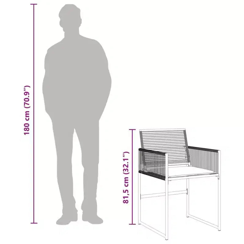 vidaXL Ensemble de salle à manger de patio avec coussins Table et chaise d'extérieur en résine tressée noire