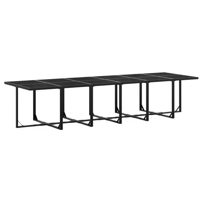 vidaXL Ensemble de salle à manger de patio avec coussins Table et chaise d'extérieur en résine tressée noire