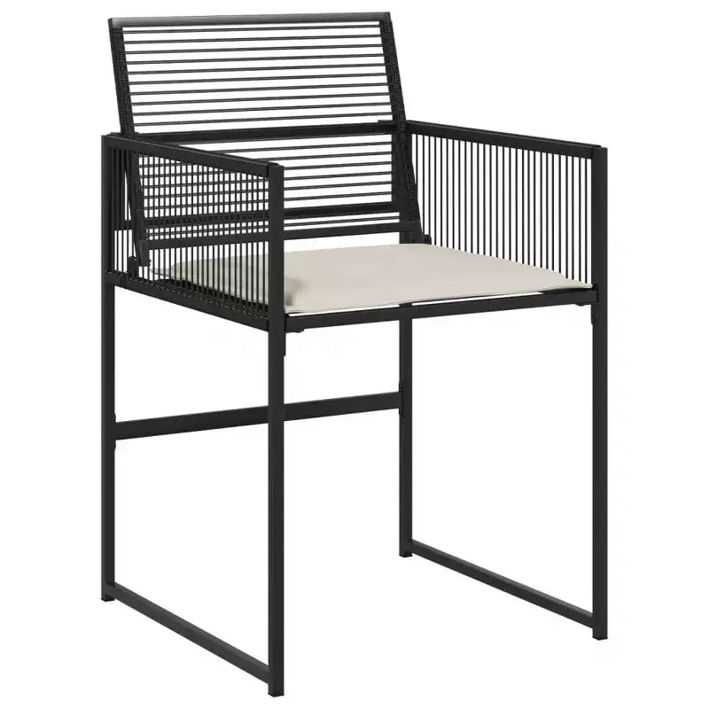 vidaXL Ensemble de salle à manger de patio avec coussins Table et chaise d'extérieur en résine tressée noire