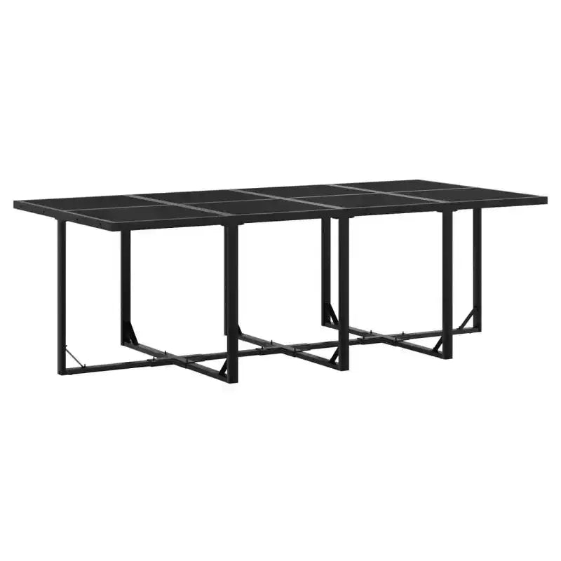 vidaXL Salon de jardin avec coussins 13 pcs Texaline noire - Chaises pliables peu encombrantes, Résistant aux UV, Table en verre trempé