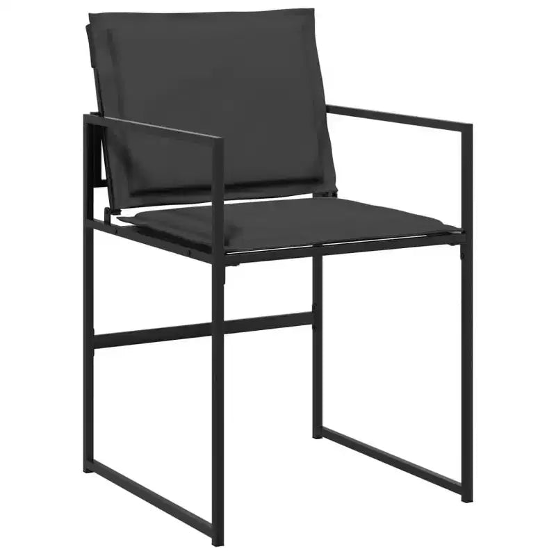 vidaXL Salon de jardin avec coussins 13 pcs Texaline noire - Chaises pliables peu encombrantes, Résistant aux UV, Table en verre trempé