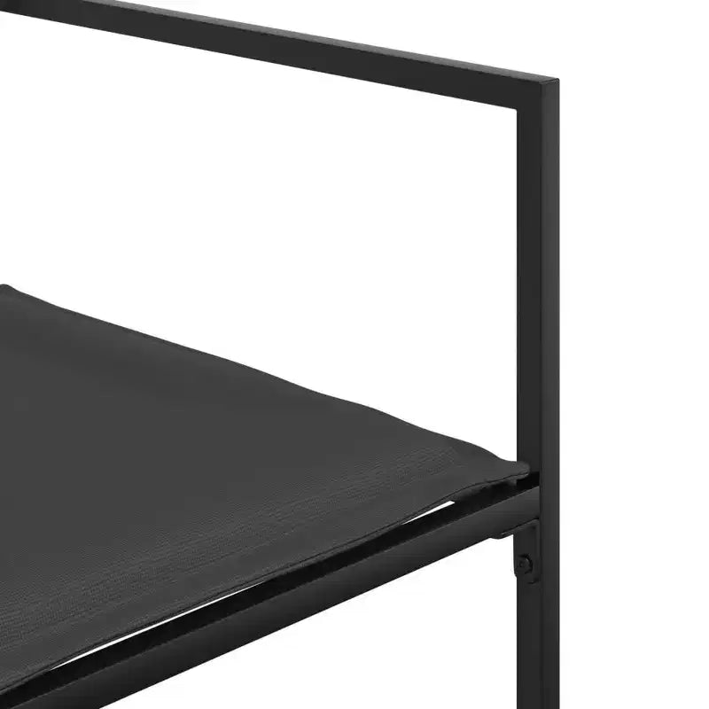 vidaXL Salon de jardin avec coussins 13 pcs Texaline noire - Chaises pliables peu encombrantes, Résistant aux UV, Table en verre trempé