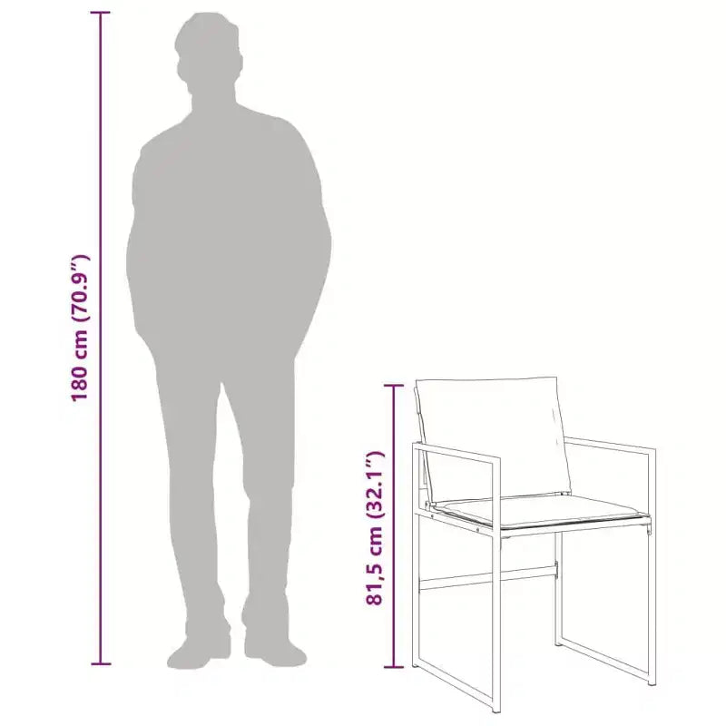 vidaXL Salon de jardin avec coussins 13 pcs Texaline noire - Chaises pliables peu encombrantes, Résistant aux UV, Table en verre trempé