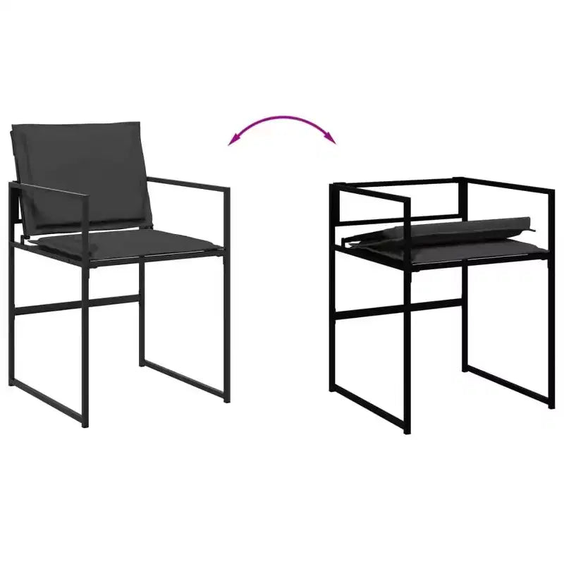 vidaXL Salon de jardin 11 pièces avec coussins textilène noir