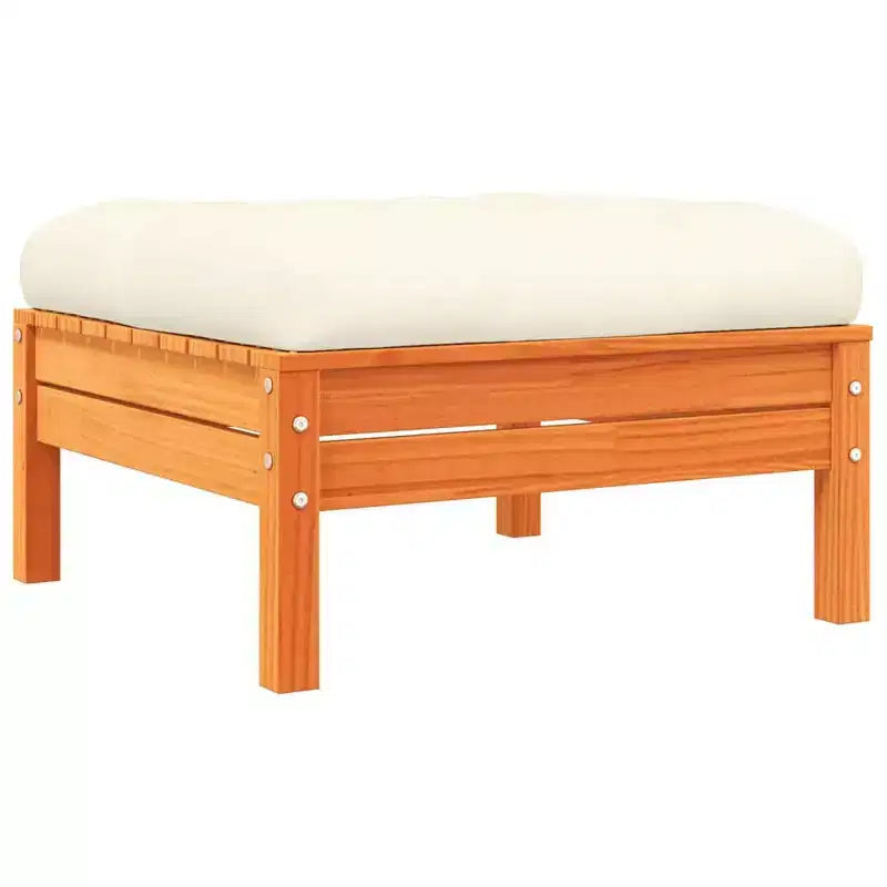 vidaXL Ensemble de canapés de jardin Marron cire, crème Bois de pin massif, Tissu Oxford