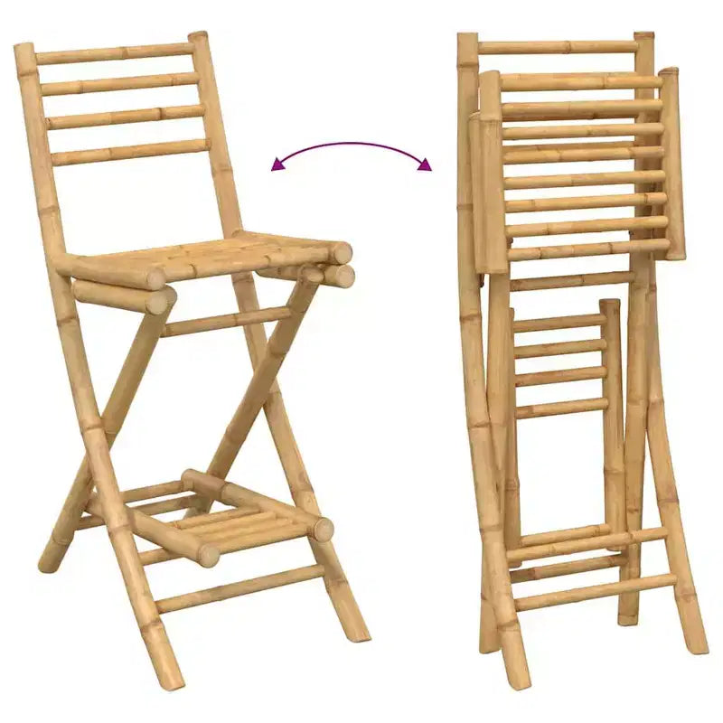 vidaXL Ensemble de bar d'extérieur bambou naturel moyen pliable