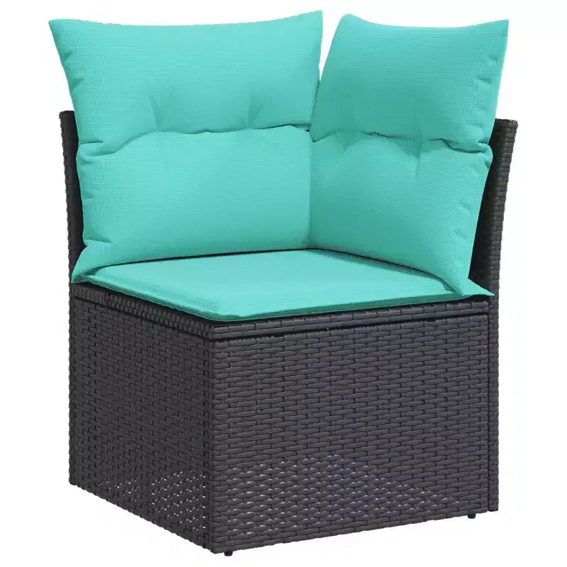 vidaXL Ensemble de canapés de jardin 5 pcs avec coussins résine tressée noir