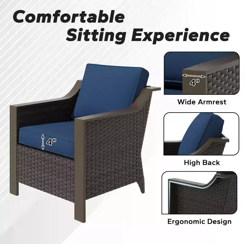 Ensemble de 2 chaises en osier pour terrasse extérieure UPTIOT