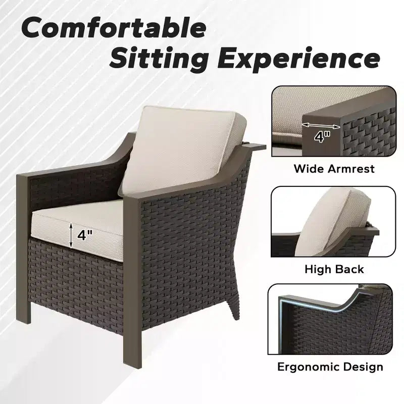 Ensemble de 2 chaises en osier pour terrasse extérieure UPTIOT