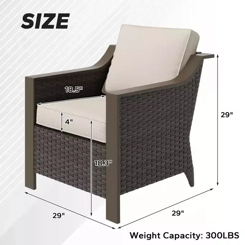 Ensemble de 2 chaises en osier pour terrasse extérieure UPTIOT
