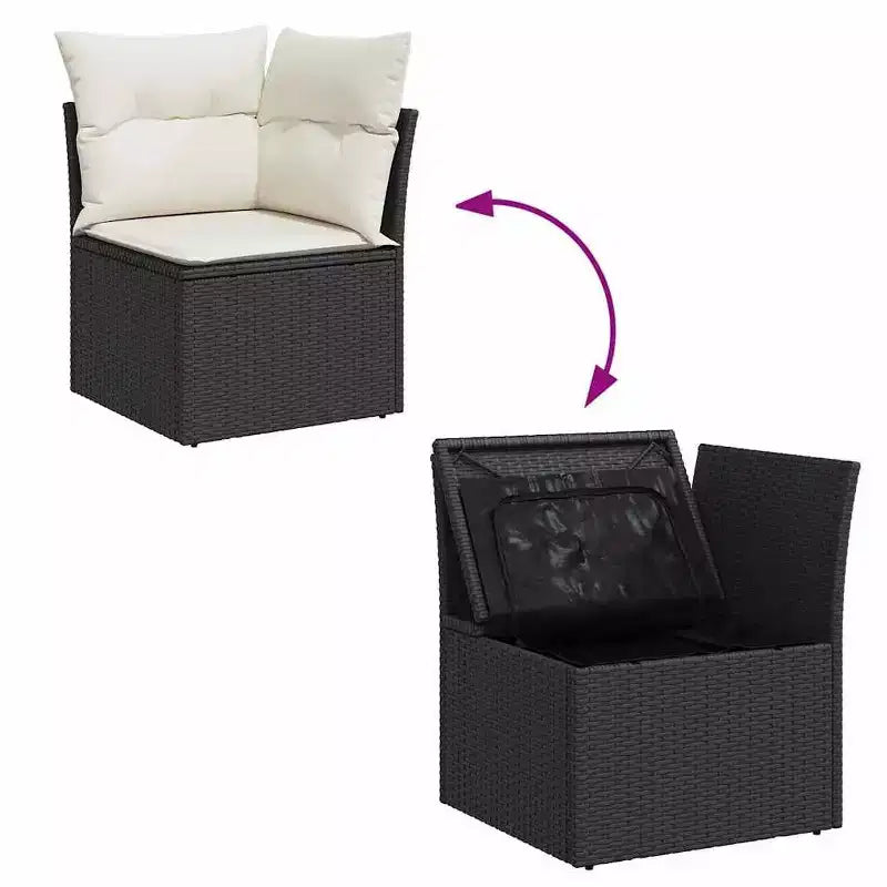 vidaXL Salon de jardin noir