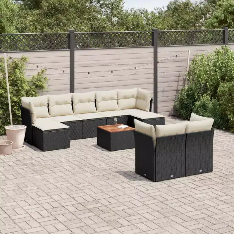 vidaXL Salon de jardin noir