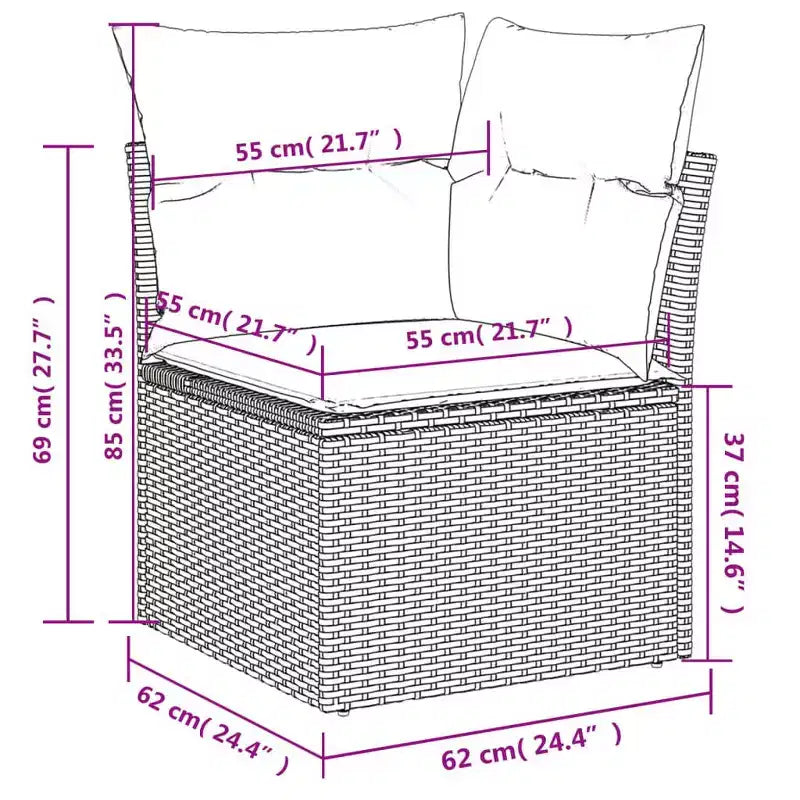 vidaXL Salon de jardin noir résine tressée 8 pcs Matériaux résistants aux UV