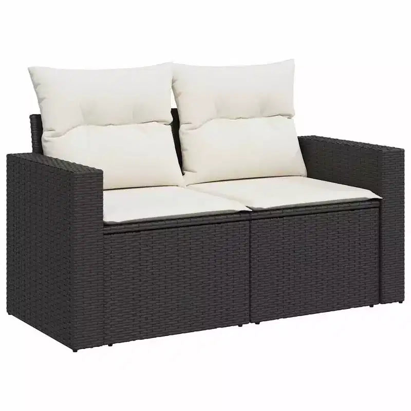 vidaXL Salon de jardin noir résine tressée 8 pcs Matériaux résistants aux UV