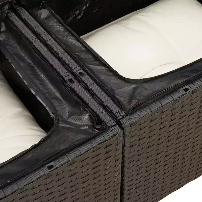 vidaXL Salon de jardin noir résine tressée 8 pcs Matériaux résistants aux UV