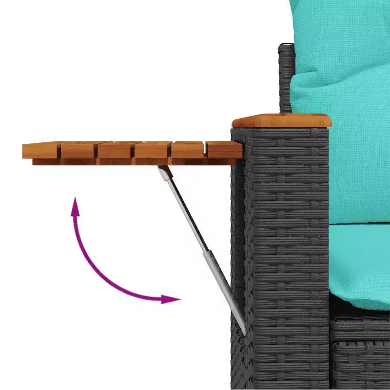 vidaXL Salon de jardin 9 pièces avec coussins - Noir